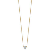 14k 1 carat Lab Grown Diamond VS+ F+ Heart Complete 18 inch Four Prong Pendant Necklace